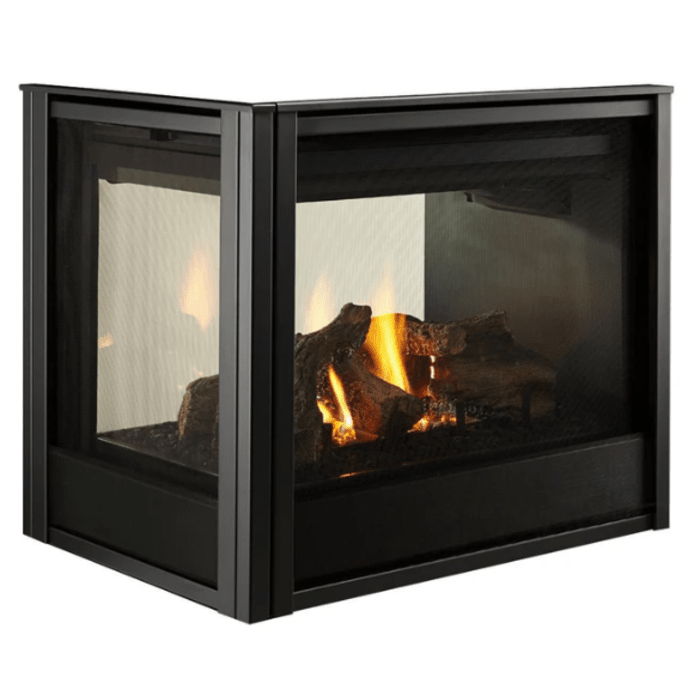 Majestic Pier 36 Inch Peninsula Multi-Sided Top/Rear Direct Vent Natural Gas Fireplace with IntelliFire Touch Ignition System PIER-DV36IN