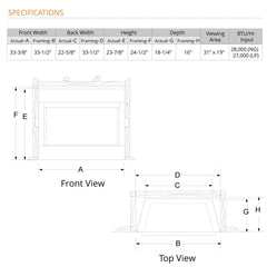 Monessen 33-inch Solstice Vent-Free Traditional Gas Fireplace