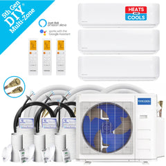 MRCOOL DIY 5th Gen Multi-Zone 3-Zone 36K BTU 23 SEER2 (6K + 12K + 12k) Ductless Mini Split AC & Heat Pump 208/230V – Includes Line Sets