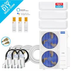 MRCOOL DIY 5th Gen Multi-Zone 3-Zone 55K BTU 22 SEER2 (12K + 18K + 24k) Ductless Mini Split AC & Heat Pump 208/230V – Includes Line Sets