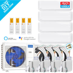 MRCOOL DIY 5th Gen Multi-Zone 4-Zone 36K BTU 23 SEER2 (6K + 6K + 6k + 12k) Ductless Mini Split AC & Heat Pump 208/230V – Includes Line Sets