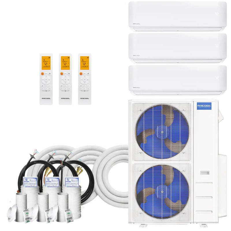 MRCOOL DIY 5th Gen Multi-Zone 3-Zone 48K BTU 21.8 SEER2 (9K + 18K + 18k) Ductless Mini Split AC & Heat Pump 208/230V – Includes Line Sets
