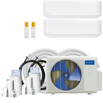 MRCOOL DIY 2 Zone 18,000 BTU (6K + 6K) 5th Gen Ductless Mini Split AC & Heat Pump Complete System 230V
