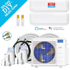 MRCOOL DIY 5th Gen Multi-Zone 2-Zone 27K BTU 23 SEER2 (6K + 18K) Ductless Mini Split AC & Heat Pump 208/230V – Includes Line Sets