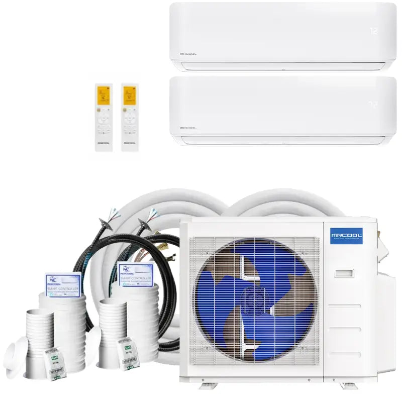 MRCOOL DIY 5th Gen Multi-Zone 2-Zone 27K BTU 23 SEER2 (12K + 12K) Ductless Mini Split AC & Heat Pump 208/230V – Includes Line Sets