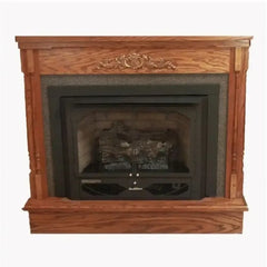 Buck Stove 384 34" Ventless Gas Heating Stove/Fireplace with Logs & Blower - NV 3844NAT-DOORS