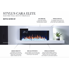 Napoleon 59-Inch Stylus Cara Elite Wall-Mounted Electric Fireplace with Shelf Indoor NEFP32-5019W-IOT