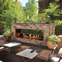 Empire 48" Carol Rose Outdoor Double-Sided Vent-Free Stainless Steel Linear Gas Fireplace OLL48SP12SP