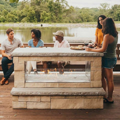 Empire 48" Carol Rose Outdoor Double-Sided Vent-Free Stainless Steel Linear Gas Fireplace OLL48SP12SP