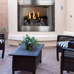 Empire 42" Carol Rose Outdoor Premium Stainless Steel Gas Fireplace with Harmony Burner and Refractory Liner OP42FP32MP