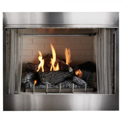 Empire 42" Carol Rose Outdoor Premium Stainless Steel Gas Fireplace with Harmony Burner and Refractory Liner OP42FP32MP