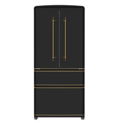 FORNO Luigi 18 cu.ft. French Door Refrigerator Antique Brass Handles FFFFD1791-33BLK