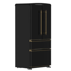 FORNO Luigi 18 cu.ft. French Door Refrigerator Antique Brass Handles FFFFD1791-33BLK