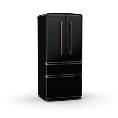 FORNO Luigi 18 cu.ft. French Door Refrigerator Antique Brass Handles FFFFD1791-33BLK