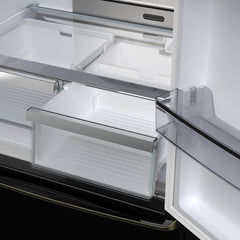 FORNO Luigi 18 cu.ft. French Door Refrigerator Antique Brass Handles FFFFD1791-33BLK