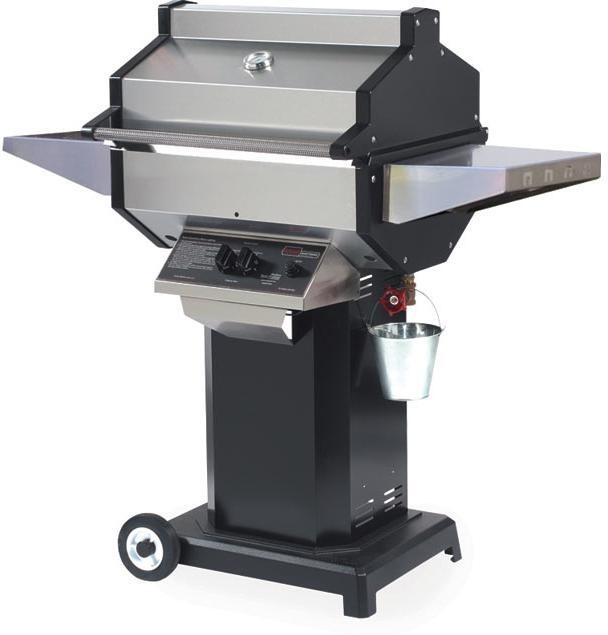 Phoenix SDBOCP Stainless Steel Propane Gas Grill Head On Black Aluminum Pedestal Cart