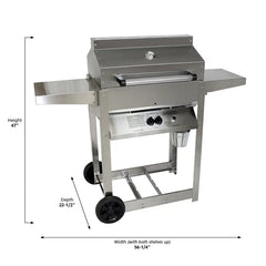 Phoenix 54 Inch Freestanding Liquid Propane Grill with 2 Standard Burners, on 4 Legged Open Cart SDRIV4LDD