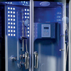 Maya Bath Siena Steam Shower – Corner Whirlpool Spa with TV, Fridge & Full-Body Massage (Siena-R)
