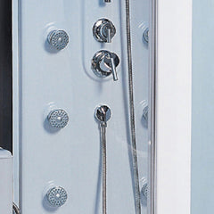 Maya Bath Siena & Siena-L Steam Showers – Corner Whirlpool Spa with TV, Fridge, and Full-Body Massage Jets
