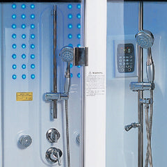 Maya Bath Siena & Siena-L Steam Showers – Corner Whirlpool Spa with TV, Fridge, and Full-Body Massage Jets