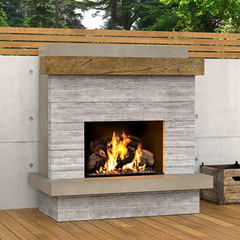American Fyre Designs 68-Inch Free Standing Gas Fireplace Modern Design Outdoor BROOKLYN