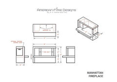 American Fyre Designs Manhattan Gas Fireplace Modern Design Outdoor AFD-082-Config