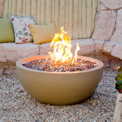 American Fyre Designs 36-Inch Round Concrete Gas Fire Bowl Durable Design Outdoor 732-WA-11-H6NC