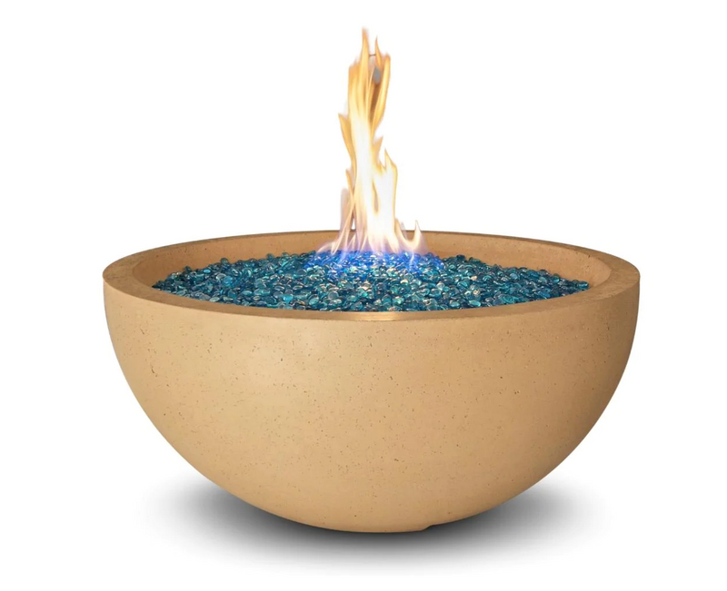 American Fyre Designs 48-Inch Round Concrete Gas Fire Bowl Durable Design Outdoor 731-WA-11-M6NC