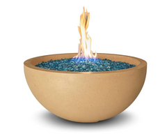 American Fyre Designs 36-Inch Round Concrete Gas Fire Bowl Durable Design Outdoor 732-WA-11-H6NC
