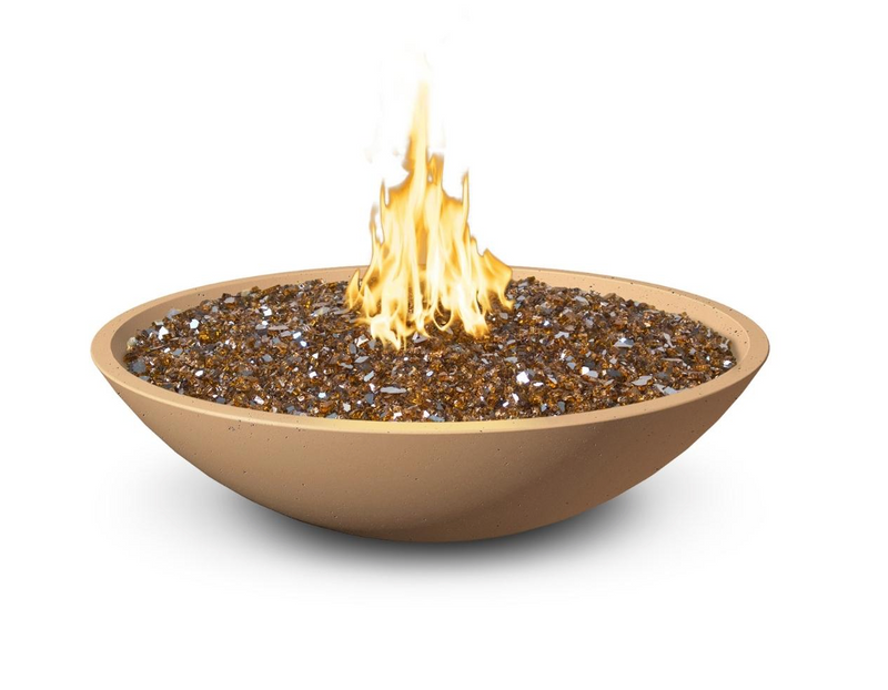 American Fyre Designs 40-Inch Marseille Round Concrete Gas Fire Bowl Durable Design Outdoor 752-WA-11-M6NC