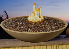 American Fyre Designs 48-Inch Marseille Round Concrete Gas Fire Bowl Durable Design Outdoor