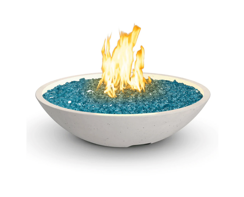American Fyre Designs 32-Inch Marseille Round Concrete Gas Fire and Water Bowl Durable Design Outdoor 753-WA-80-M6NC