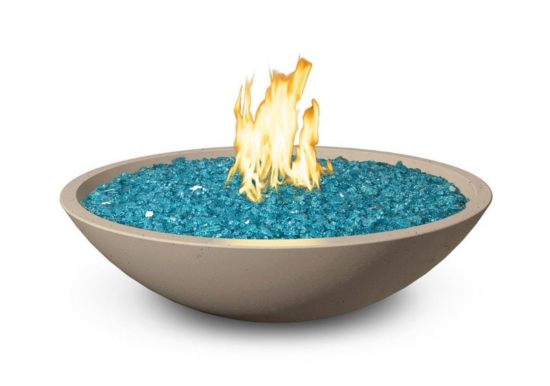 American Fyre Designs 48-Inch Marseille Round Concrete Gas Fire Bowl Durable Design Outdoor