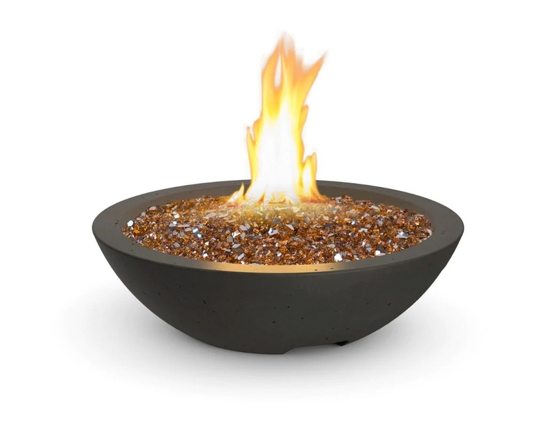 American Fyre Designs 24-Inch Marseille Round Concrete Gas Fire Bowl Durable Design Outdoor 755-WA-11-M2NC