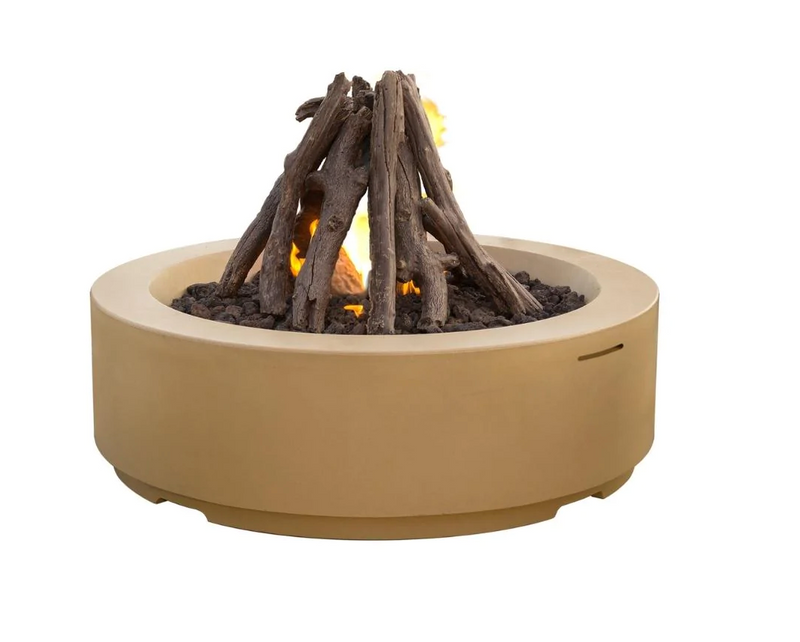 American Fyre Designs 48-Inch Louvre Round Gas Fire Pit Modern Design Outdoor 686-BA-11-M6PC