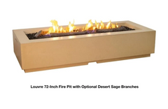American Fyre Designs 72-Inch Louvre Rectangular Gas Fire Pit Modern Design Outdoor 688-WA-11-M8PC