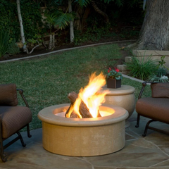 American Fyre Designs 39-Inch El Dorado Round Gas Fire Pit Modern Design Outdoor 681-WA-11-M6PC