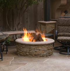 American Fyre Designs 39-Inch Contractor's Round Gas Fire Pit Durable Design Outdoor 685-WA-11-M6PC