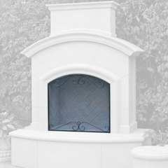 American Fyre Designs Black Scroll Screen for Cordova Fireplace Protective Accessory Indoor/Outdoor 825-bl Series