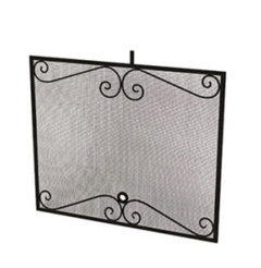 American Fyre Designs Black Scroll Screen for Cordova Fireplace Protective Accessory Indoor/Outdoor 825-bl Series