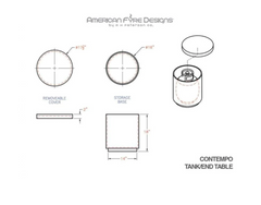 American Fyre Designs Contempo Concrete Tank/End Table Functional Accessory Outdoor 8510-WA
