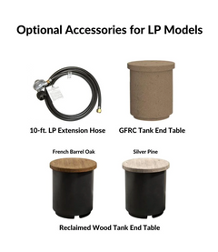 American Fyre Designs 47-Inch Contempo Round Concrete Gas Fire Pit Table Modern Design Outdoor 782-WA-11