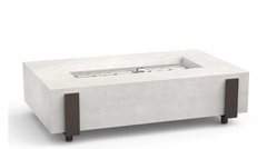 American Fyre Designs 60-Inch Iron Saddle Rectangular Gas Fire Pit Table Rustic Design Outdoor 580-11-M7PC Series