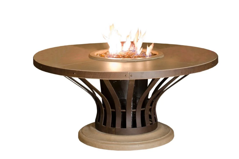 American Fyre Designs 54-Inch Fiesta Round Gas Fire Pit Table Modern Design Outdoor 770-WA-11-M2PC
