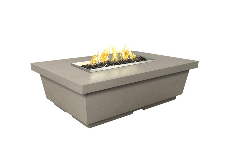 American Fyre Designs 52-Inch Contempo Rectangular Concrete LP Fire Pit Table Modern Design Outdoor 785-SM-11-M4PC