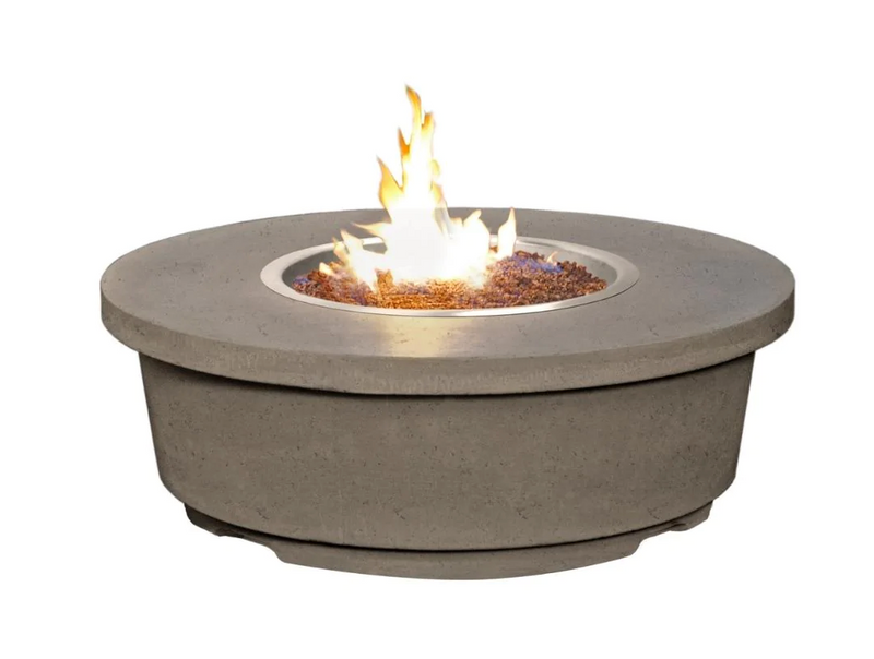 American Fyre Designs 47-Inch Contempo Round Concrete Gas Fire Pit Table Modern Design Outdoor 782-WA-11