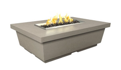 American Fyre Designs 52-Inch Contempo Rectangular Concrete Gas Fire Pit Table Modern Design Outdoor 783-SM-11