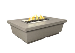 American Fyre Designs 52-Inch Contempo Rectangular Concrete Gas Fire Pit Table Modern Design Outdoor 783-SM-11