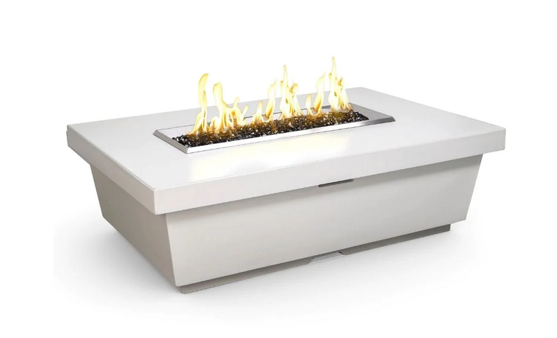 American Fyre Designs 52-Inch Contempo Rectangular Concrete Gas Fire Pit Table Modern Design Outdoor 783-SM-11