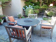American Fyre Designs 48-Inch Cosmopolitan Concrete Round Gas Fire Pit Table Modern Design Outdoor 645-WA-11